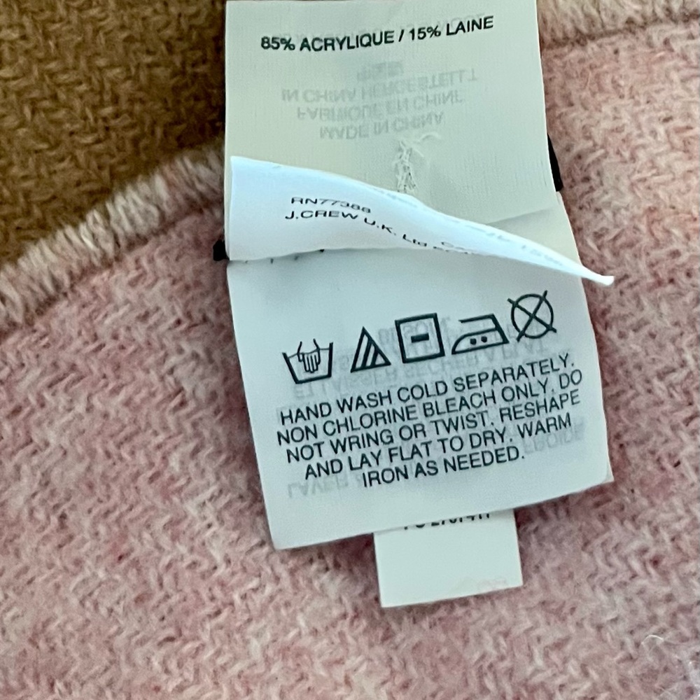 J. Crew Tan and Dusty Pink Reversible Fringe Wrap - Picture 6 of 11